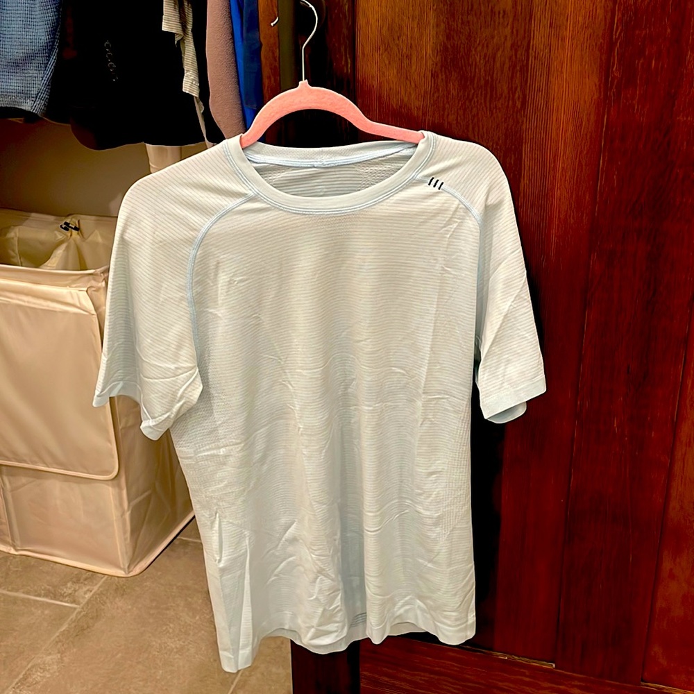 Light Blue Lululemon athleisure shirt